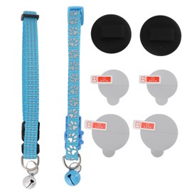 2pcs Reflective Dog Collar Soft Nylon Dog Collar Adjustable Pet Collar with Bell for Walking Shopping Camping Blue