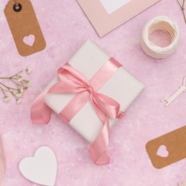 Foshird Satin Ribbon Pink 20 mm x 22 m Gift Ribbon Pink Ribbon Wedding Ribbons for Crafts White Decorative Ribbon for Balloons DIY Gift Packaging Birthday