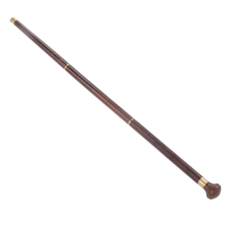 Elderly Wenge Walking Stick Elegant Ergonomic Detachable Round Grip Walking
