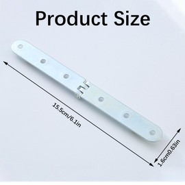 LZZEM 10Pcs Silver Marine Door Hinges, Heavy Duty 270 Degree Strap Hinges for Jewelry Box, Cabinet, Folding Table & DIY Projects - 155mmx16mm