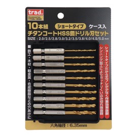 Trad 10 Piece Titanium-Coated HSS Steel Drill Blade Set Ttds – 1550 