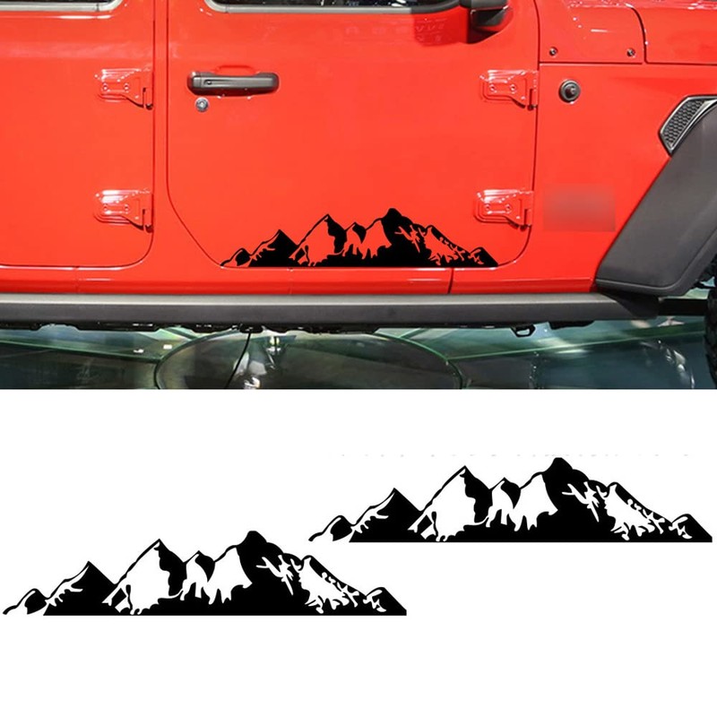 Baceyong Car Body Sticker Black Mountain PVC Car Sticker