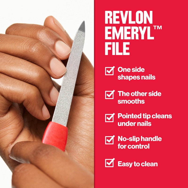 Revlon Emeryl File, Metal Nail Filer With Easy Grip Handle