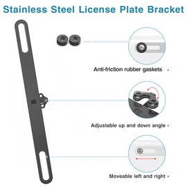 Naponal Stainless Steel Backup Camera License Plate Mount,Dash Cam Rear View Camera Bracket, Car Back up Camera Mount, Mirror Camera Rear Camera Bracket,Dashcam Rear License Plate Camera Holder