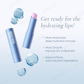 KYDA 3 Pcs Hyaluronic Acid Lip Balm, Moisturizing Lipstick for Dry Cracked Lips, Deep Hydrating Lip Care Balm, Reduce Fine Lines, Daily Lip Moisturizer with Hyaluronic Acid, Colorless Finish