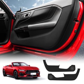 KUNGKIC for Ford Mustang 2024 2025 Car Door Anti Kick Pad Protective Stickers Interior Decals Accessories Self-Adhesive Side Edge Protection Mats Cover (PU, Imitation Leather)