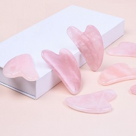 Rose quartz gua sha - wing type / 로즈 쿼츠 괄사 - 날개형