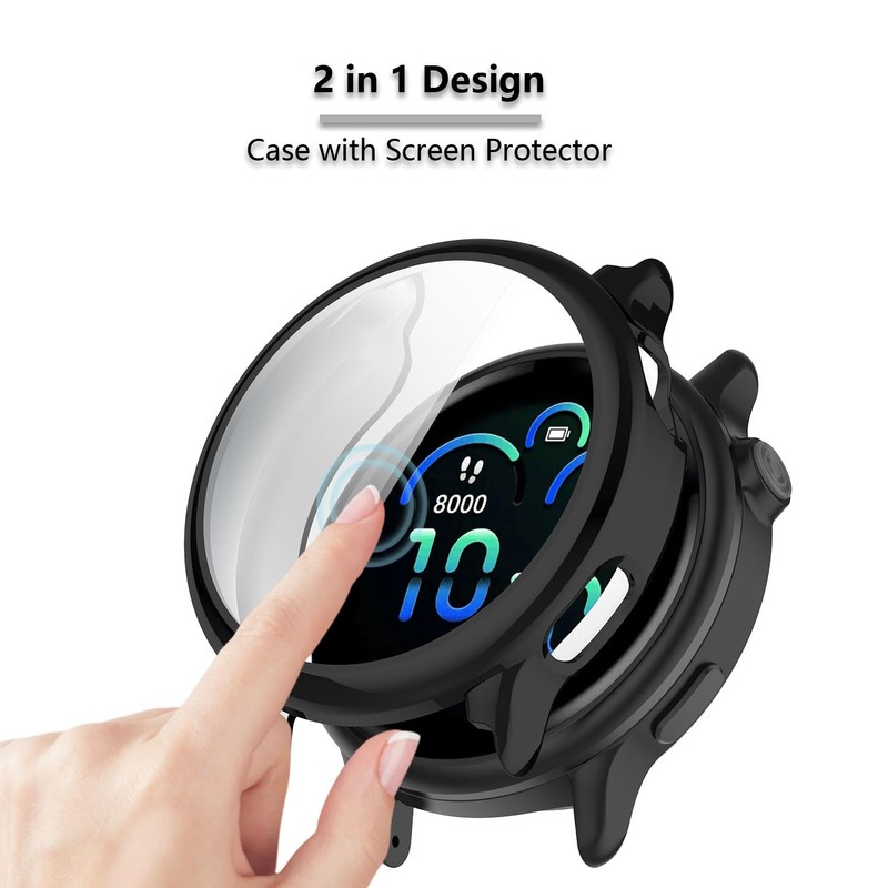[3-Pack] Screen Protector & Case Compatible with Garmin Vivoactive 6,