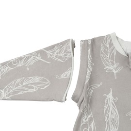 Nest Designs Organic Cotton - Removable Sleeve Sleep Bag - 1.0 TOG | Feather Grey / 6M-18M