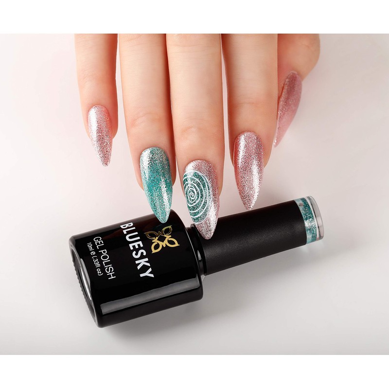 Bluesky Gel Polish Aquamarine Dream Platinum12 Gel Polish Shimmer Glitter