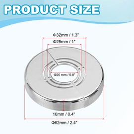 PATIKIL Wall Split Flange 0.8/1/1.3 Inch, 0.4" Thicken Cuttable ABS Round Escutcheon Plate Cover Buckle for Water Pipe Faucet Decoration, Silver