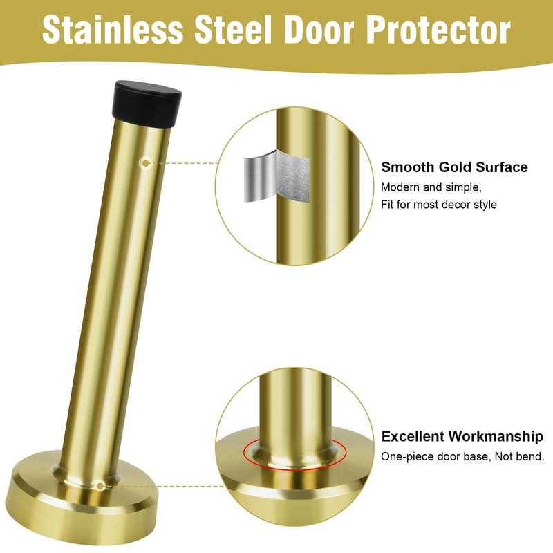 KOLAKO Door Stoppers for Wall, 5 Inch(120mm) Door Stopper, Stainless