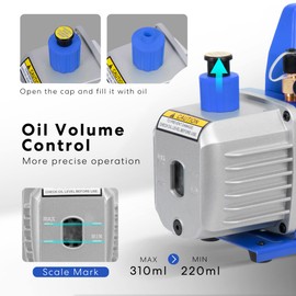 VIVOHOME 110V 1/4 HP 3.5 CFM Single Stage Rotary Vane Air Vacuum Pump with Oil Bottle