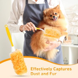 NONSTOP 360° Duster Kit for Swiffer Duster, 25 Pack & 1 Handle, Multi-Surface Duster Refills with 4X Microfibers.Efficient Duster Kit for Cleaning Pet Hair, Home, Office Furniture, Screen and More