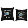 Vegetable Gardening Gardener Wheelbarrow How I Roll Throw Pillow