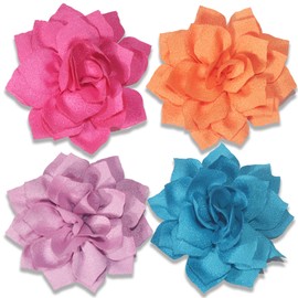 Dog Collar Flowers Attachement Cat Bow Tie Flora Accessories Set-Girl or Boy Pet Grooming OD 8cm 4pcs