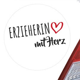 huuraa Aufkleber Erzieherin mit Herz Sticker 10cm mit Motiv für die tollsten Menschen Geschenk Idee für Freunde und Familie