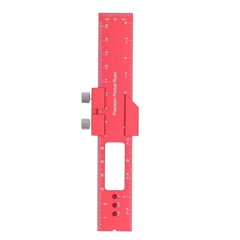 6 Inch Woodworking Ruler Adjustable Sliding Stop Aluminum Alloy Pocket