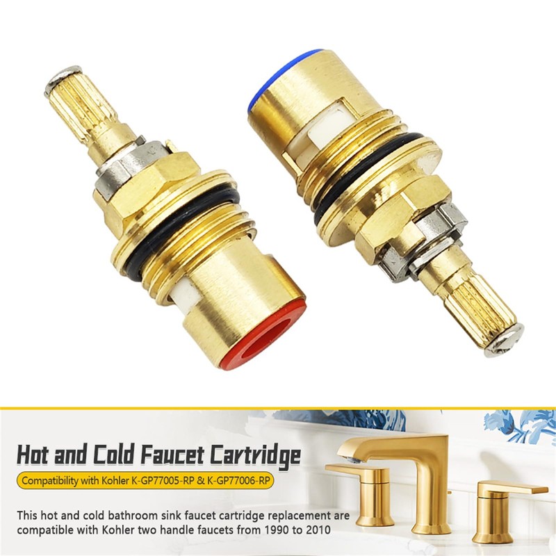 Meyffon 2 Pack Ceramic Valve Cartridge Compatible with Kohler K-GP77005-RP