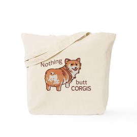 CafePress Nothing Butt Corgis Tote Bag Reusable Natural Beige Canvas Shopping Bag