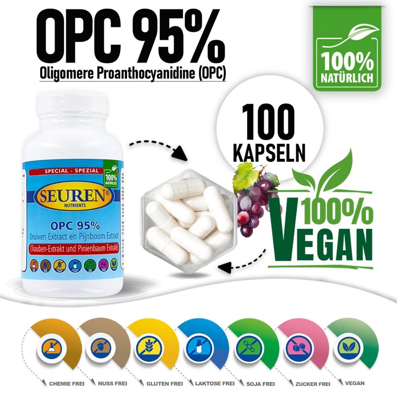 Seuren Nutrients | OPC 95% | Resveratrol 100 Kapseln |