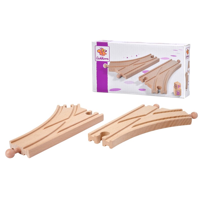 Eichhorn Rail 100006401 Switch Set, 2 Pieces, FSC Certified Beech