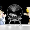 Crstal Ball 60mm Engraved Butterfly and Flower Figurines Collectibale Paperweight