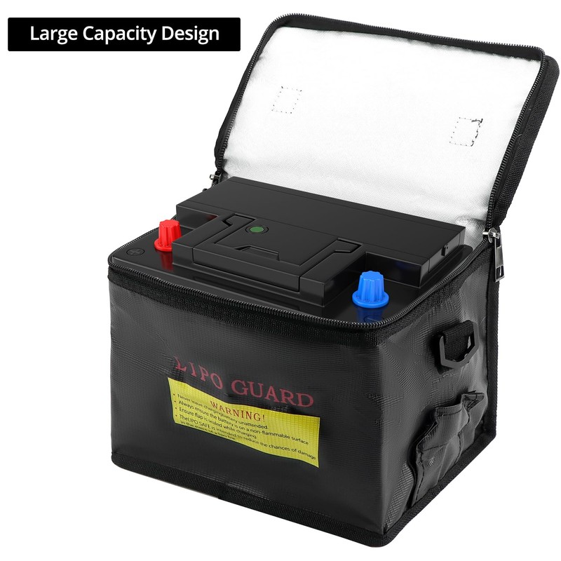 QWORK® 215*165*145MM Lipo Safe Bag, Fireproof & Explosion Proof, Safe
