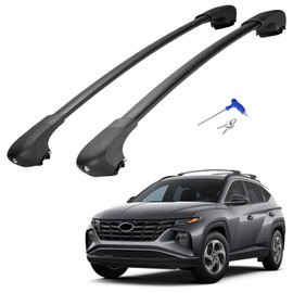 JOYTUTUS Lockable Car Roof Rack Cross Bars Compatible with Hyundai Tucson 2022 2023 2024 2025, Aluminum Crossbar for Roof Basket Cargo Bag Kayak Bike Skiboard Luggage Rack