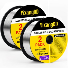 2-Pack 0.030" Flux Core Welding Wire, E71T-GS Low Splatter Gasless Mild Carbon Steel Mig Welding Wire, Compatible With Most Welder, 2-Pound Each