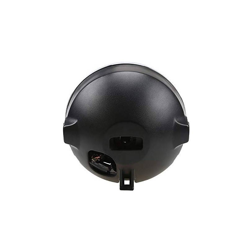 HANSWDEU Custom-Made Front Headlight Motorcycle Universal Black Metal for Cafe