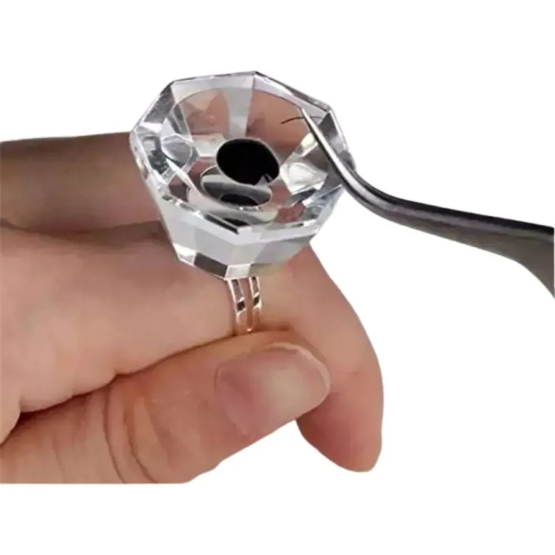 Anillo De Cristal Para Pegamento Extensiones Pestañas Mink