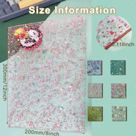 FaeliKnise 1/8" Thick Glitter Acrylic Sheets Transparent Confetti Sparkly Acrylic for Laser Cutting and Engraving & Crafts(12x 8, Pink, 2)