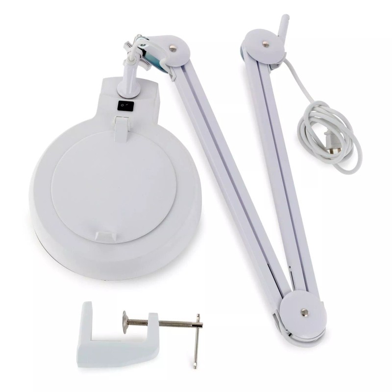 AmScope 2.25X Magnification 5" Diameter Lens 90 LED Desk Clamp