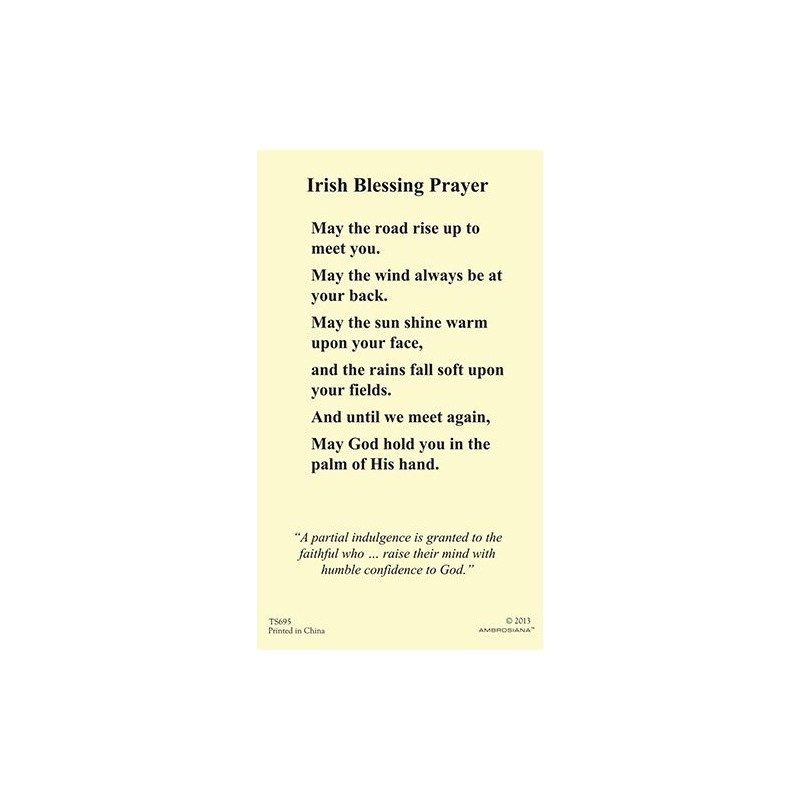 Saint Patrick Holy Card with Irish Blessing on The Back