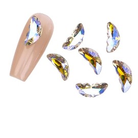 SPLOCUDU 24Pcs Butterfly Nail Art Charms Aurora Butterfly Nail Art Rhinestones Shiny Aurora Crystal Charms for Acrylic Nails for Women DIY Nail Art Decorations Supplies