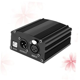 Gadpiparty 5v USB Input Power Supply for Condenser Microphones Stable Balanced Audio Signal for Computer Recording and Broadcasting Black