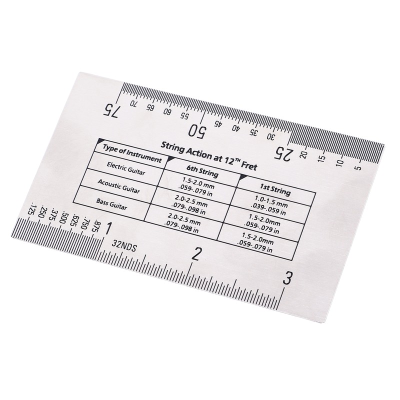 String Action Ruler Stainless Steel Height Gauge Replacement Guitar Repairing
