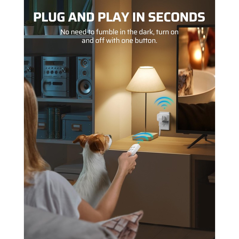 DEWENWILS Wireless Outlet, Programmable and Expandable Electrical Outlet Switch, Wireless
