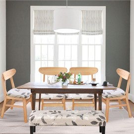 KRFOONN Waterproof Seat Covers for Dining Room Chairs Set of 4 with Bench Cover Washable Dining Chair Covers Removable Kitchen Chair Cushion Slipcovers Protector, 01