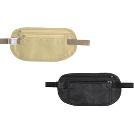 2 Pcs Money Belts Bag for Travel Hidden, Anti-Theft Waterproof Pouch - Secure, Comfortable, and Stylish, Adjustable Elastic Concealed Money Belt for Women Men Running Dog Walking