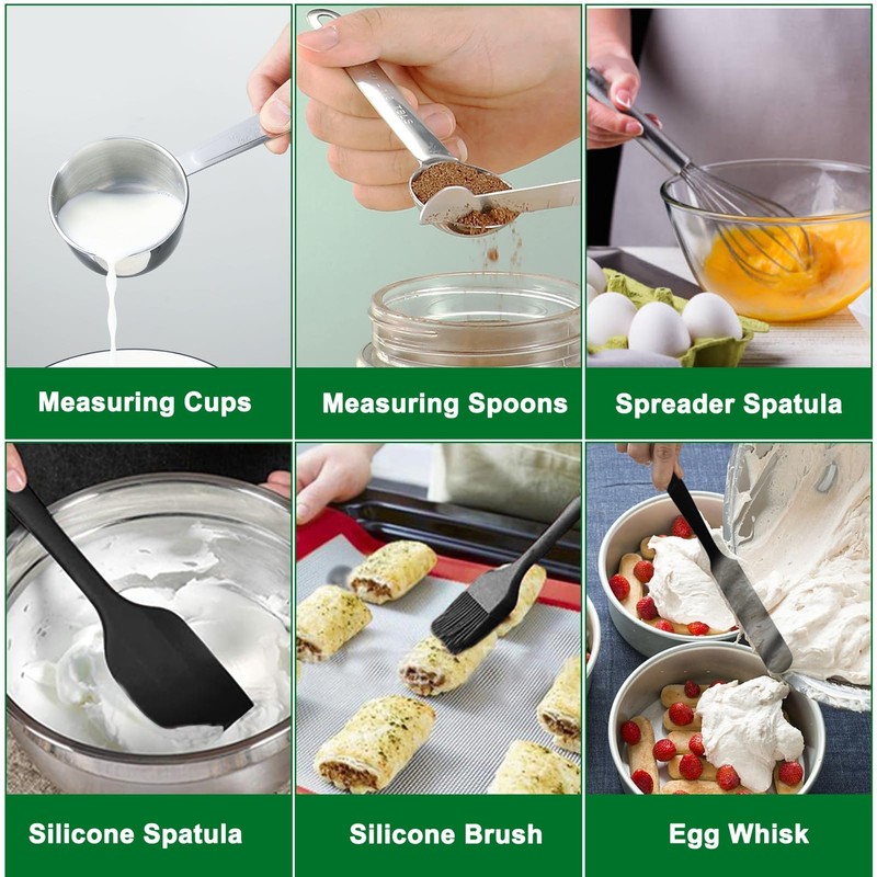WEPSEN Mixing Bowls Set, 27PCS Stainless Steel Mixing Bowl with