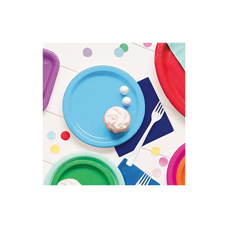 Unique 30899EU Eco-Friendly Paper Plates-23 cm-Baby Blue Colour-16 Count (Pack
