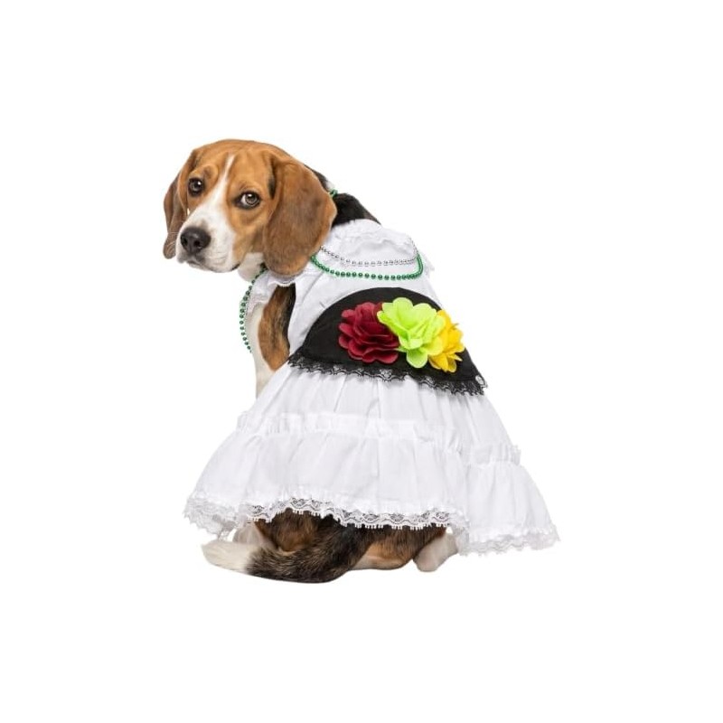 Genérico Disfraz Vestido Jarocha Veracruzana Mexicana para Perro y Gato