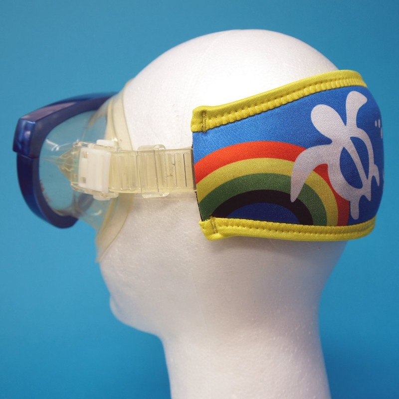 SeaCanary Snorkeling Diving Mask Strap Cover Rainbow Honu Blue