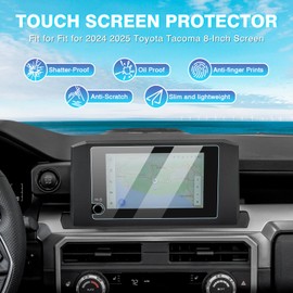 Karltys 2 Pack 2024 2025 Tacoma Screen Protector for Toyota Tacoma SR /SR5 /TRD PreRunner 8-Inch Touchscreen, 9H Tempered Glass for 2024 2025 Tacoma Accessories Navigation Screen Cover Anti Glare