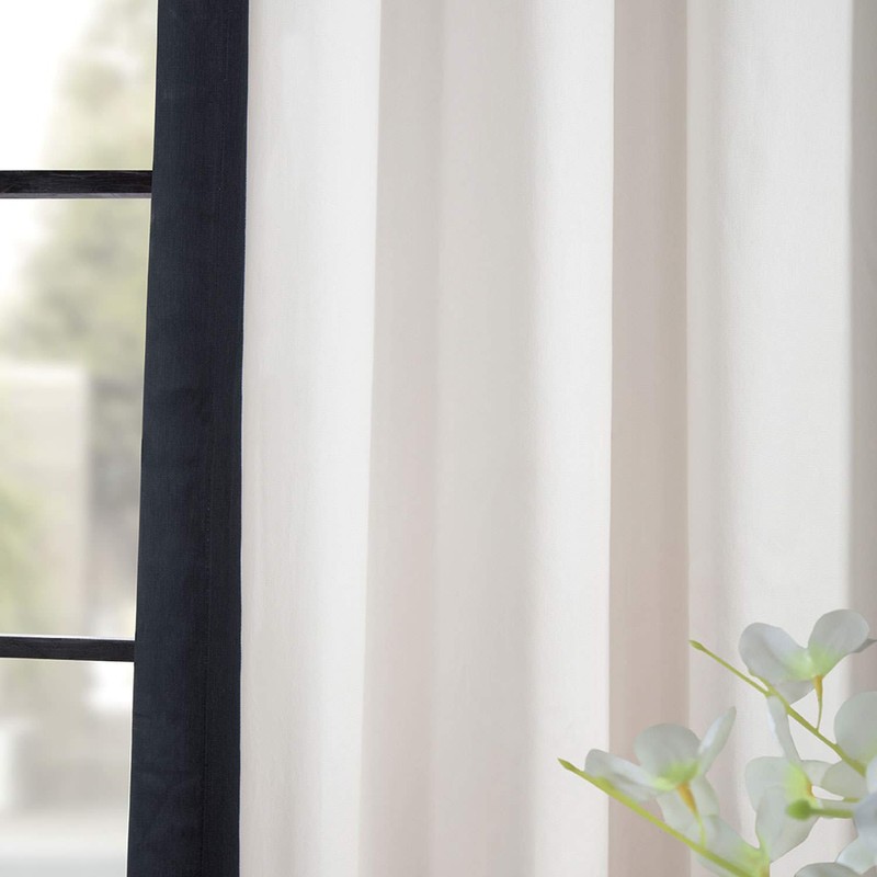 HPD Half Price Drapes Grommet Printed Cotton Curtains for Living