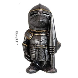 Chiyyak Garden Gnome Garden Statue Guardian Armor Knight Sculpture Gnome Garden Figurines Decoration Home Yard Lawn Garden