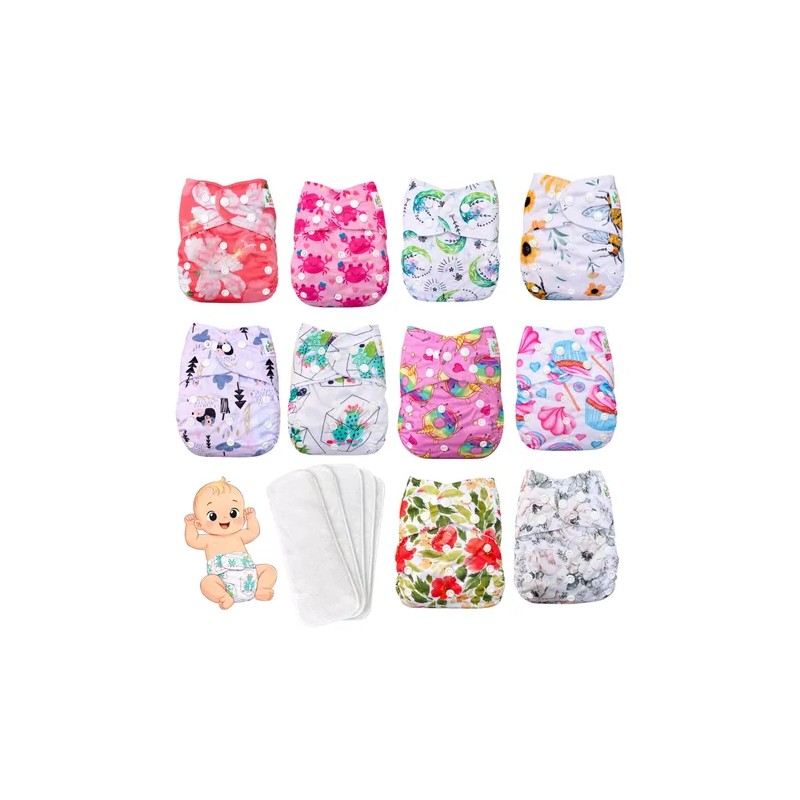 Pañales Ecologicos Reutilizables Para Bebes Paquete De 10