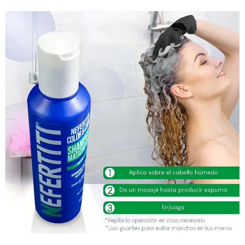 Shampoo Matizador Bleu Azul Neutraliza Amarillos Y Naranjas